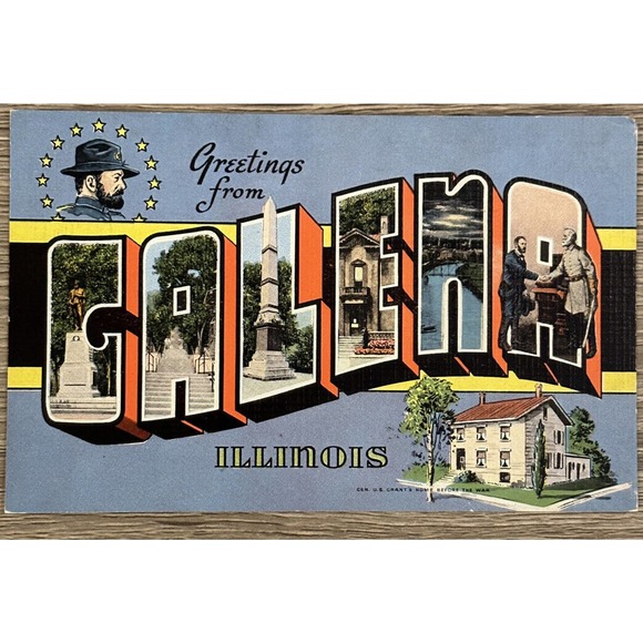 Greetings from Galena Illinois ￼LARGE LETTER Vintage postcard - Picture 1 of 2